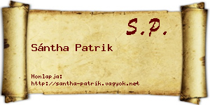Sántha Patrik névjegykártya