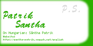 patrik santha business card